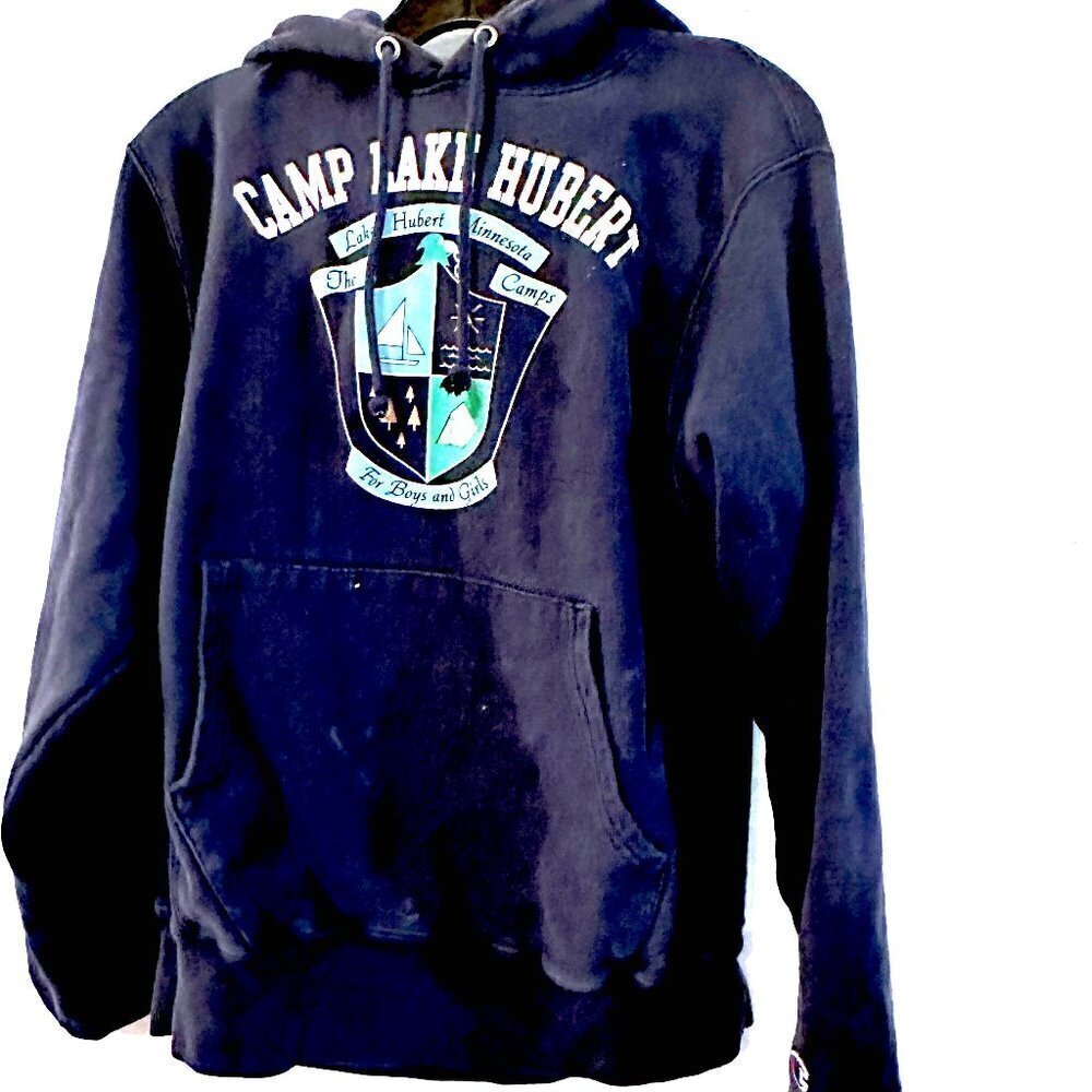 Camp Lake Hubert Champion Reverse Weave Size Small Hoodie Vintage Y2k - Picture 2 of 11